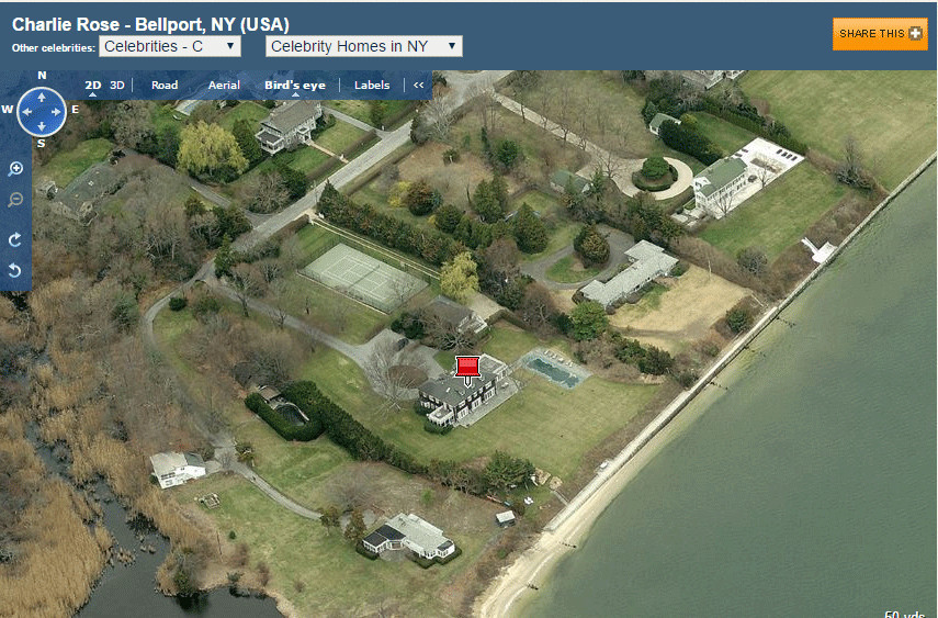 Charlie Rose's net worth is 23 million. He owns huge mansions and his